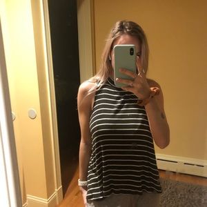 Green and white tank top